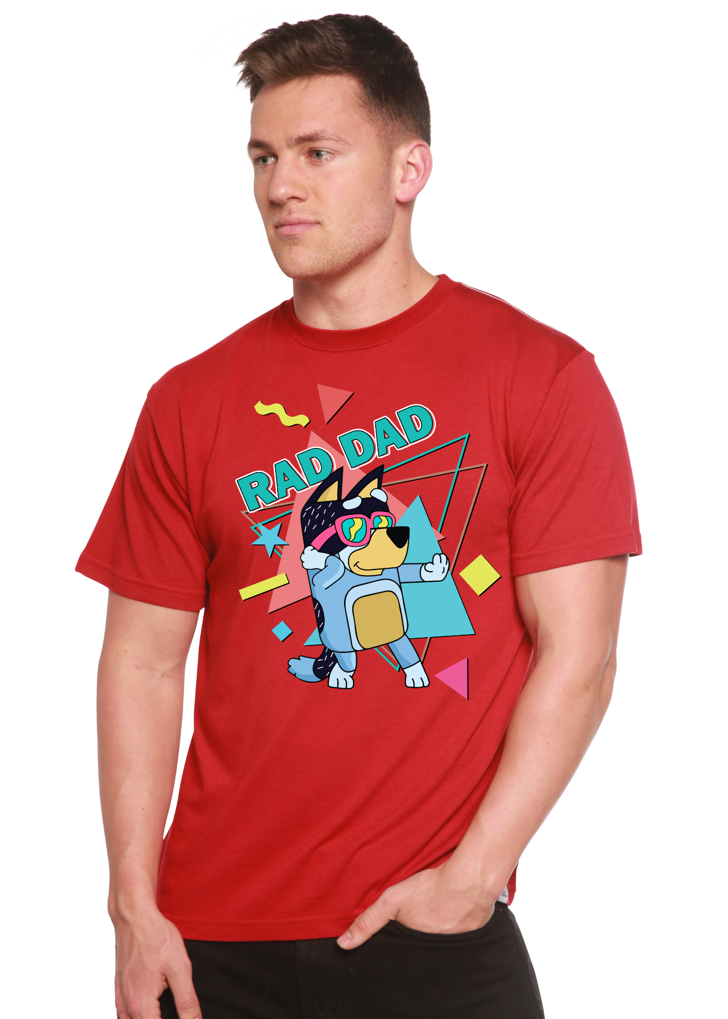 Rad Dad Bluey Men's Bamboo Short Sleeve Graphic T-Shirt - The7Letter