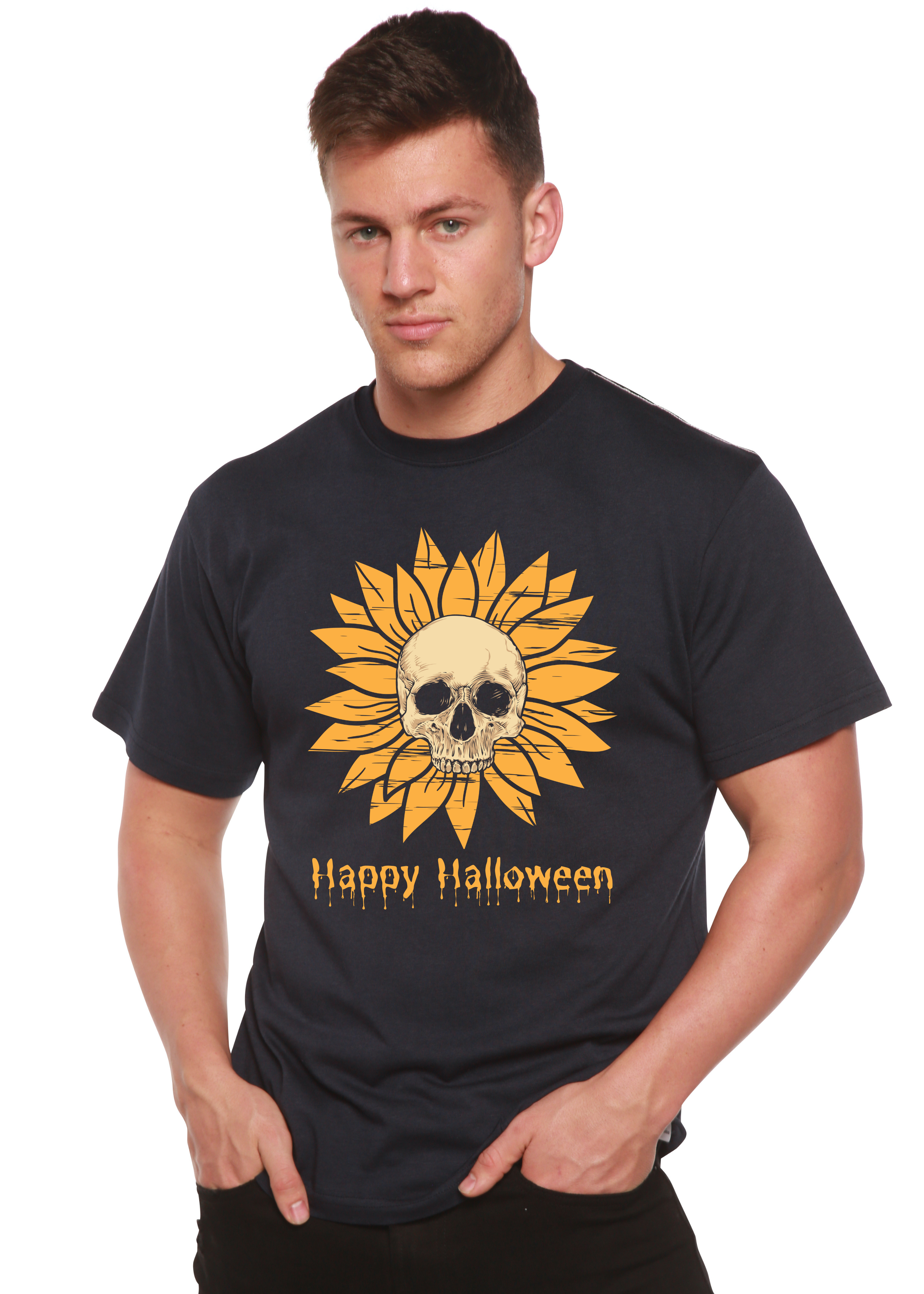 Happy Halloween Day Men's Bamboo Viscose/Organic Cotton Short Sleeve Graphic T-Shirt - The7Letter