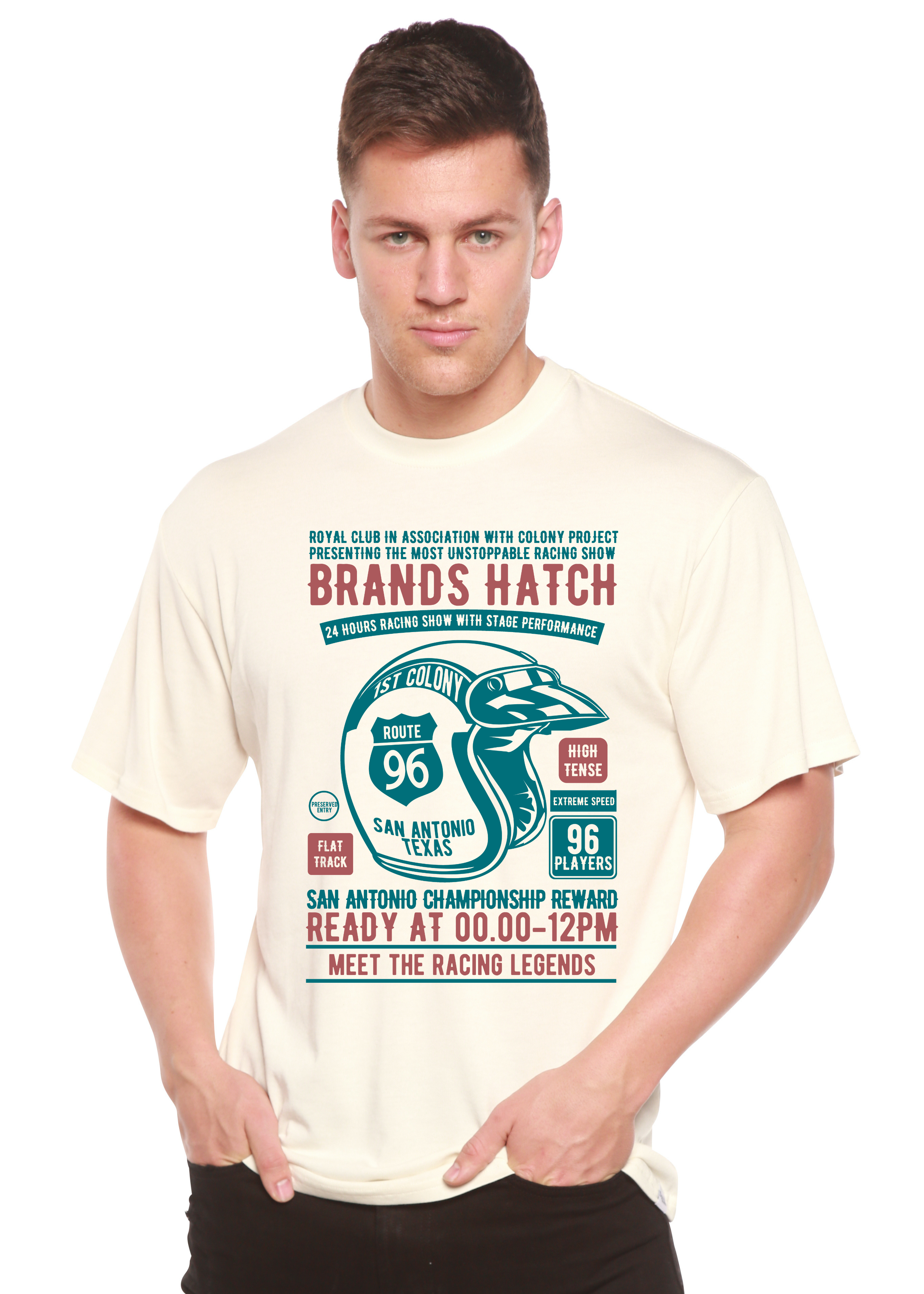 Brands Hatch Men's Bamboo Viscose/Organic Cotton Short Sleeve Graphic T-Shirt - The7Letter