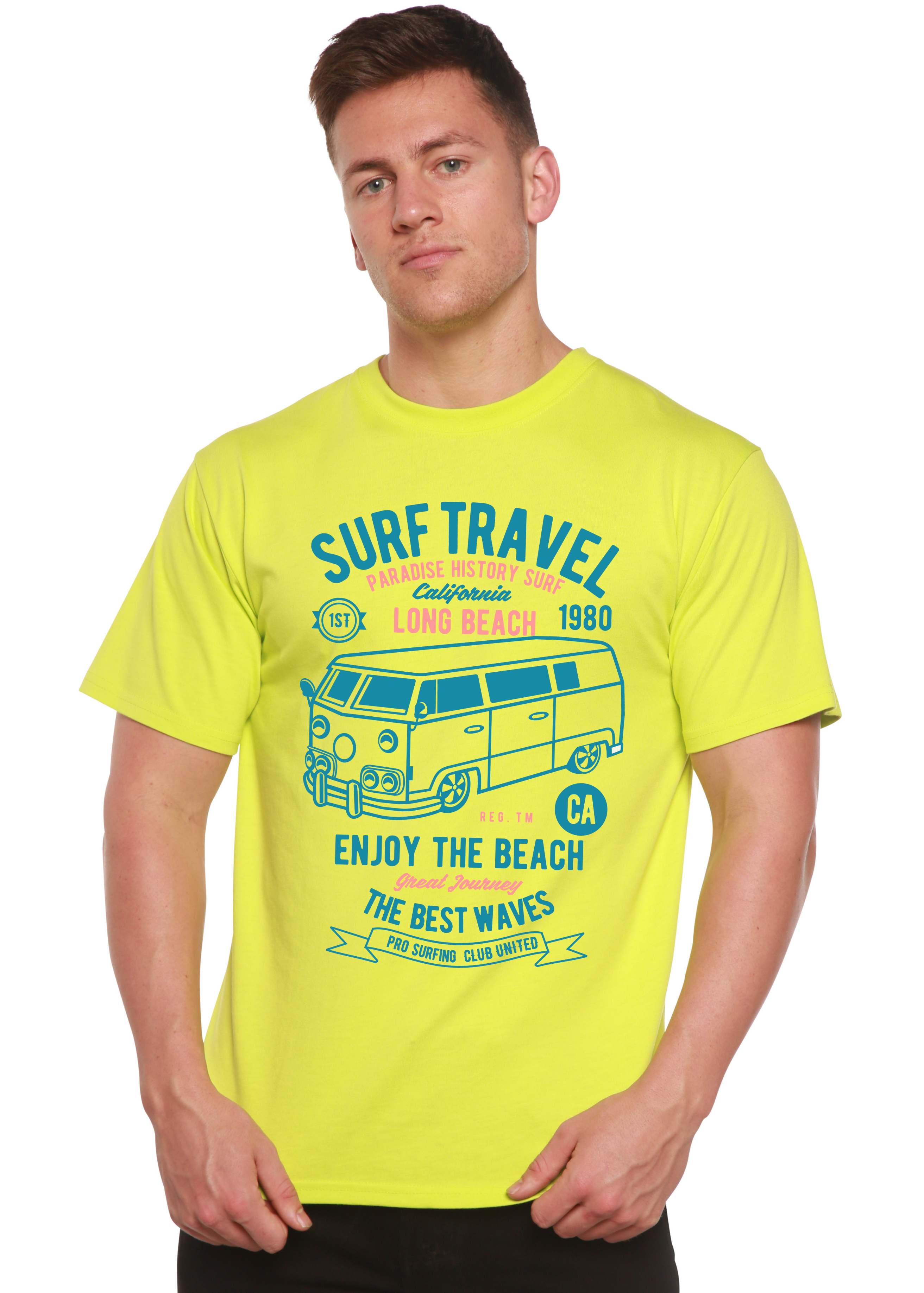 Surf Travel Spun Bamboo® Men's Bamboo Viscose/Organic Cotton Short Sleeve Graphic T-Shirt - The7Letter