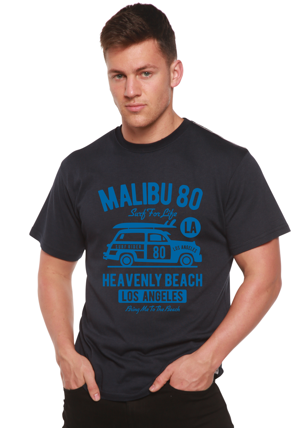 Malibu 80 Men's Bamboo Viscose/Organic Cotton Short Sleeve Graphic T-Shirt - The7Letter