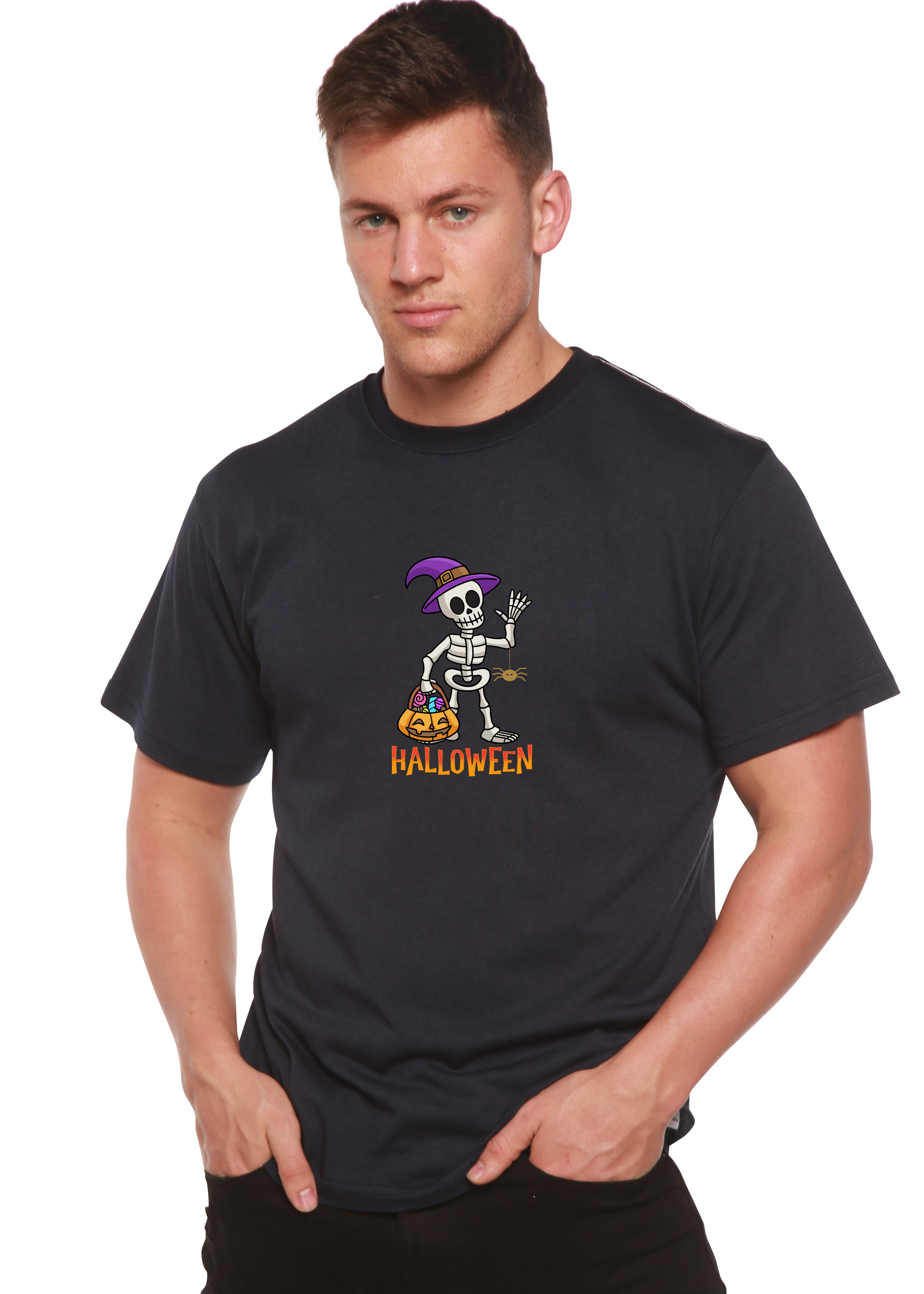 Happy Halloween Unisex Bamboo Viscose/Organic Cotton Short Sleeve Graphic T-Shirt - The7Letter