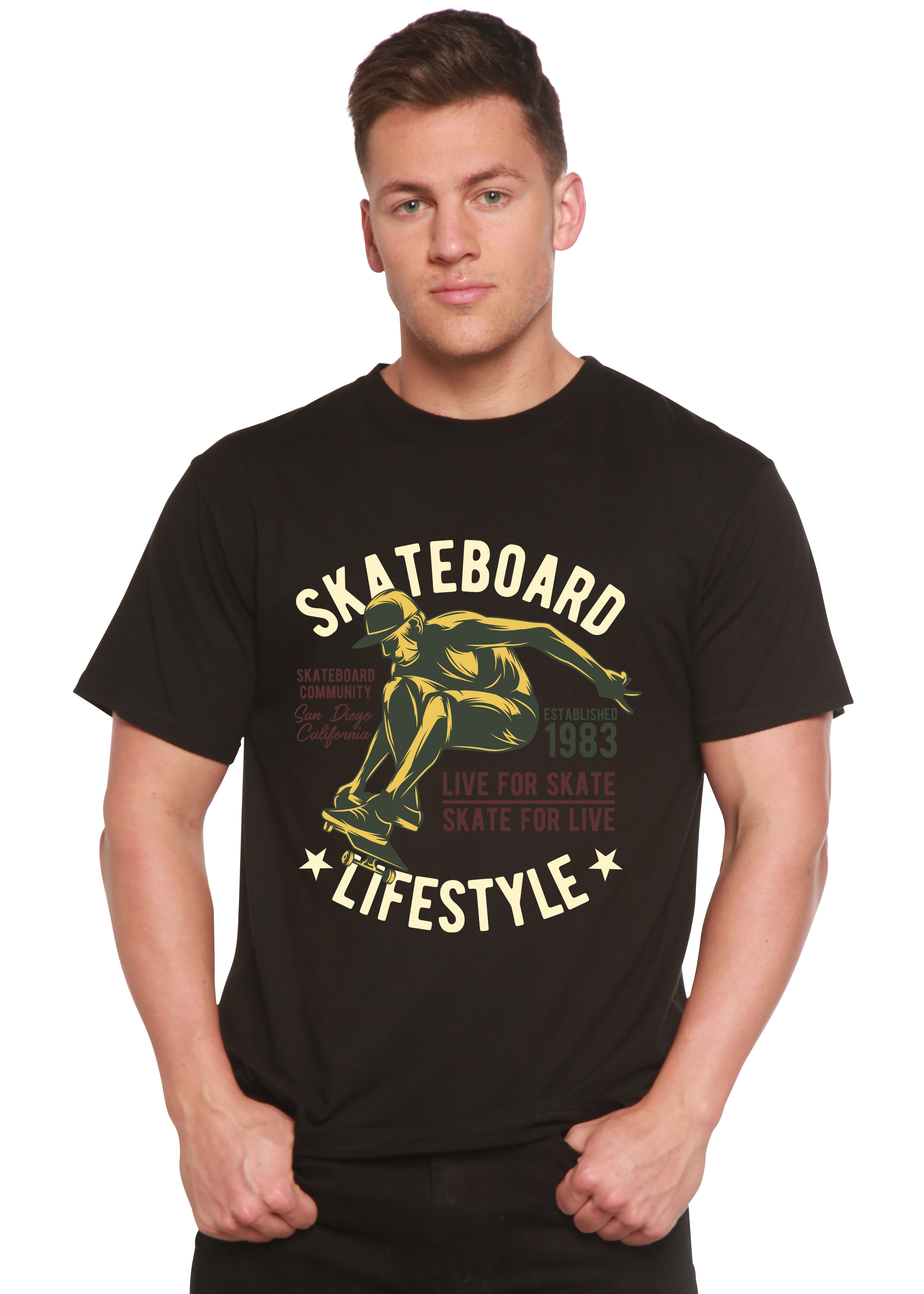 Skateboard Lifestyle Men's Bamboo Viscose/Organic Cotton Short Sleeve Graphic T-Shirt - The7Letter