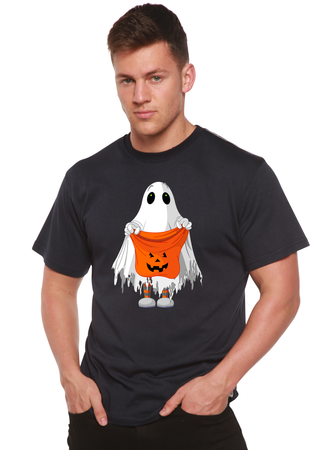 Boo Halloween Men's Bamboo Viscose/Organic Cotton Short Sleeve Graphic T-Shirt - The7Letter