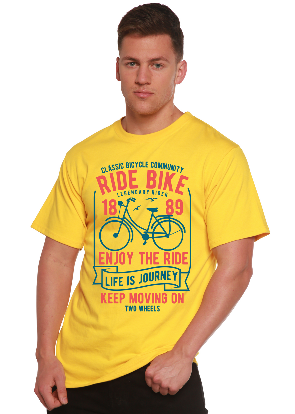 Ride Bike Spun Bamboo® Men's Bamboo Viscose/Organic Cotton Short Sleeve Graphic T-Shirt - The7Letter