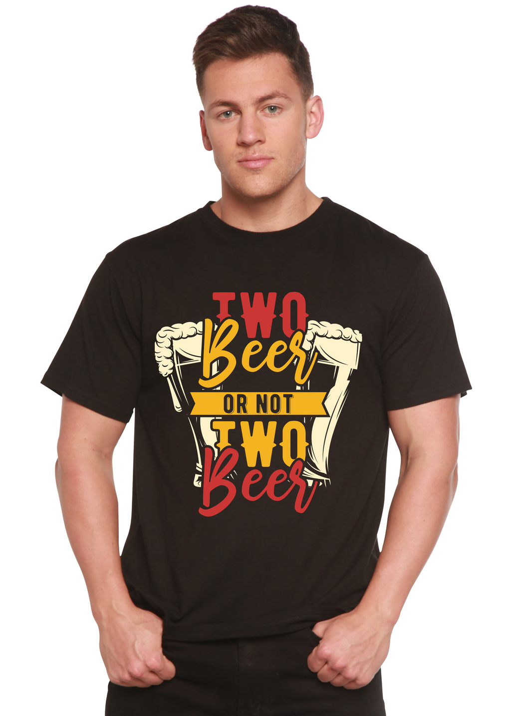 Two Beer Men's Bamboo Viscose/Organic Cotton Short Sleeve Graphic T-Shirt - The7Letter