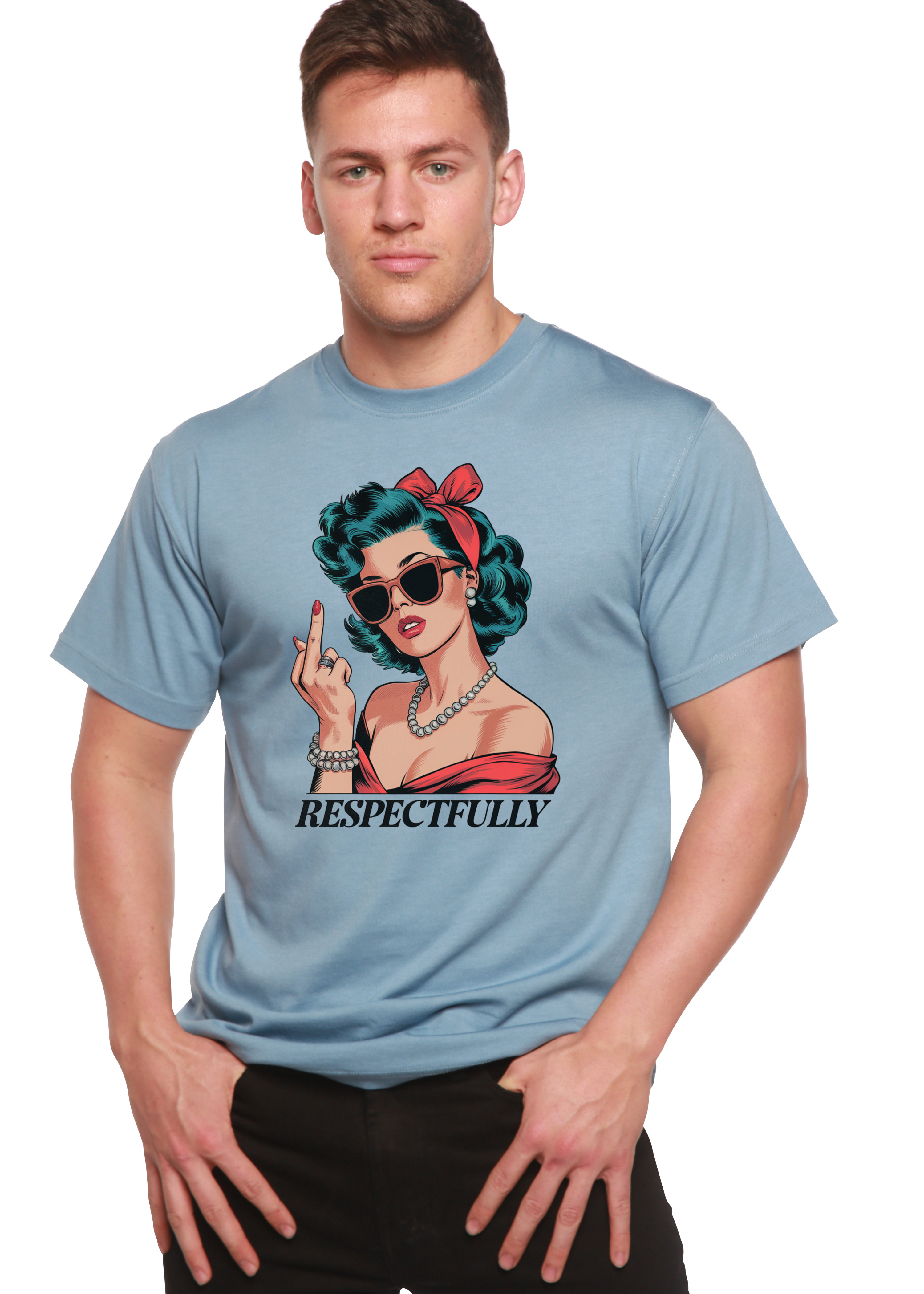 Respectfully Middle Finger Unisex Bamboo/Cotton Graphic T-Shirt - The7Letter