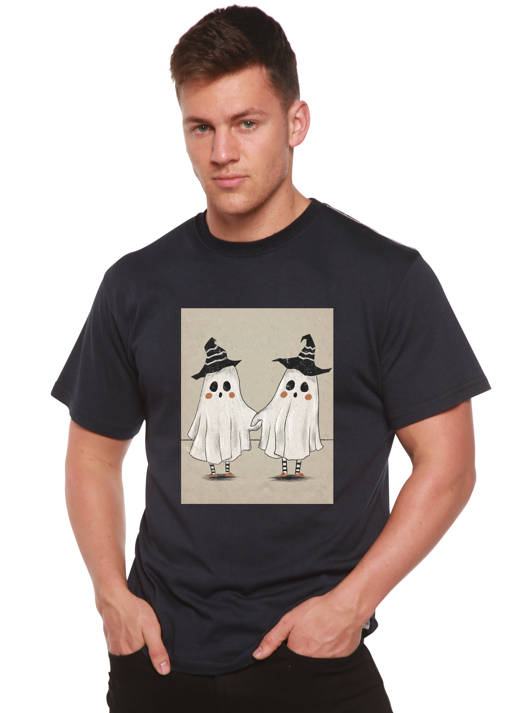 Cute Ghost Men's Bamboo Viscose/Organic Cotton Short Sleeve Graphic T-Shirt - The7Letter