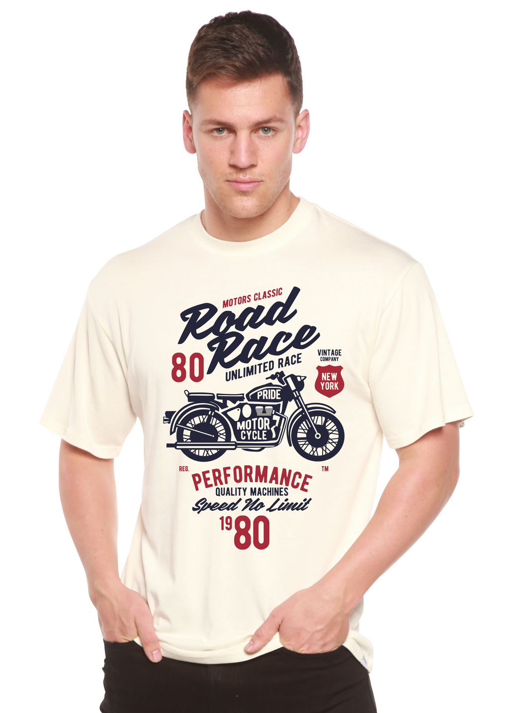 Road Race Motorcycles Spun Bamboo® Men's Bamboo Viscose/Organic Cotton Short Sleeve Graphic T-Shirt - The7Letter