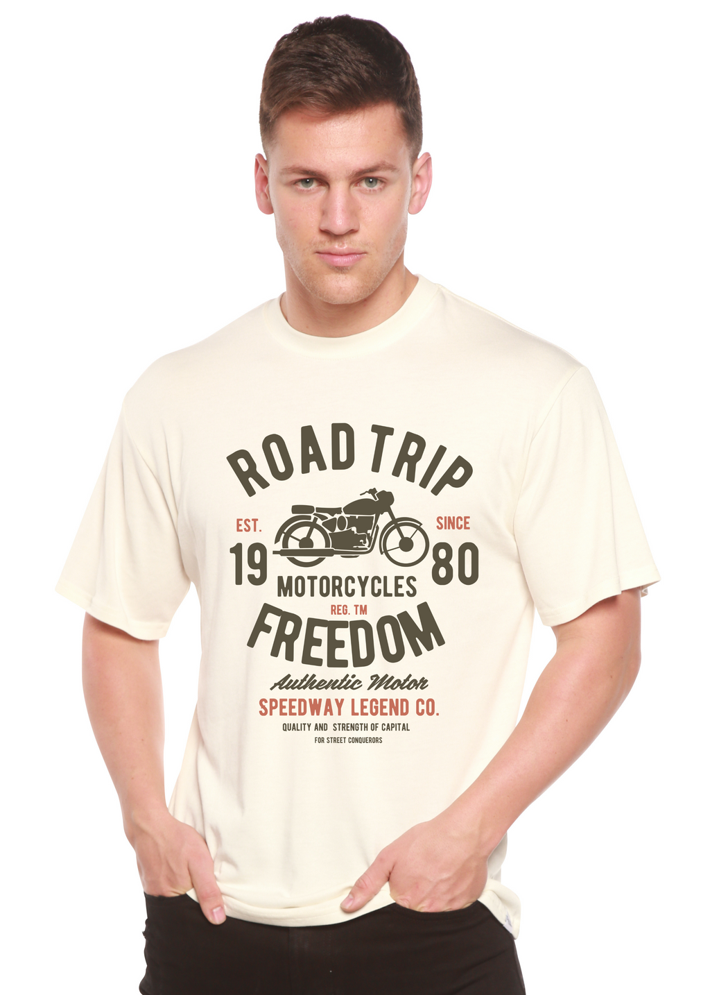 Road Trip Spun Bamboo® Men's Bamboo Viscose/Organic Cotton Short Sleeve Graphic T-Shirt - The7Letter