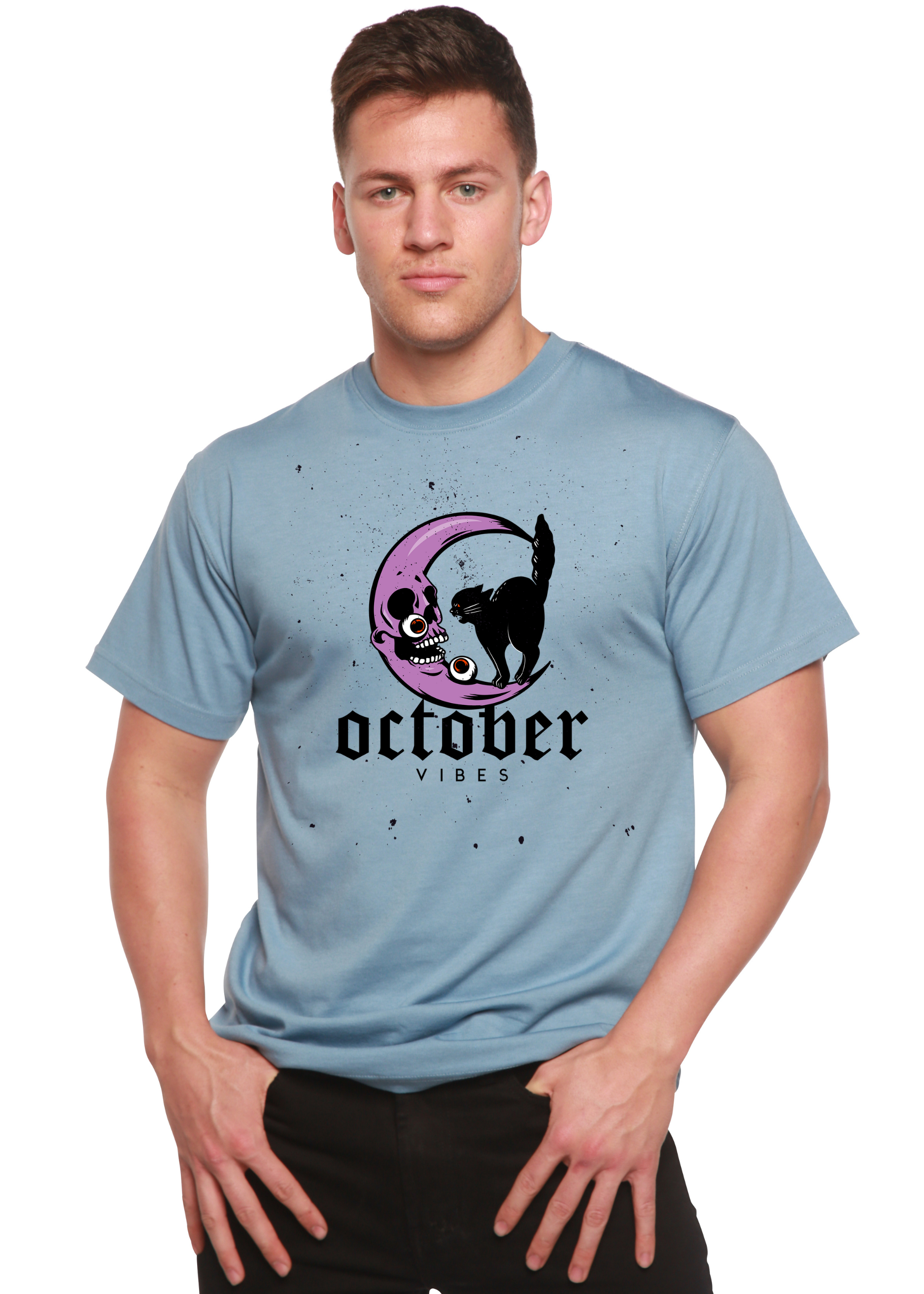October Vibes Men's Bamboo Viscose/Organic Cotton Short Sleeve Graphic T-Shirt - The7Letter