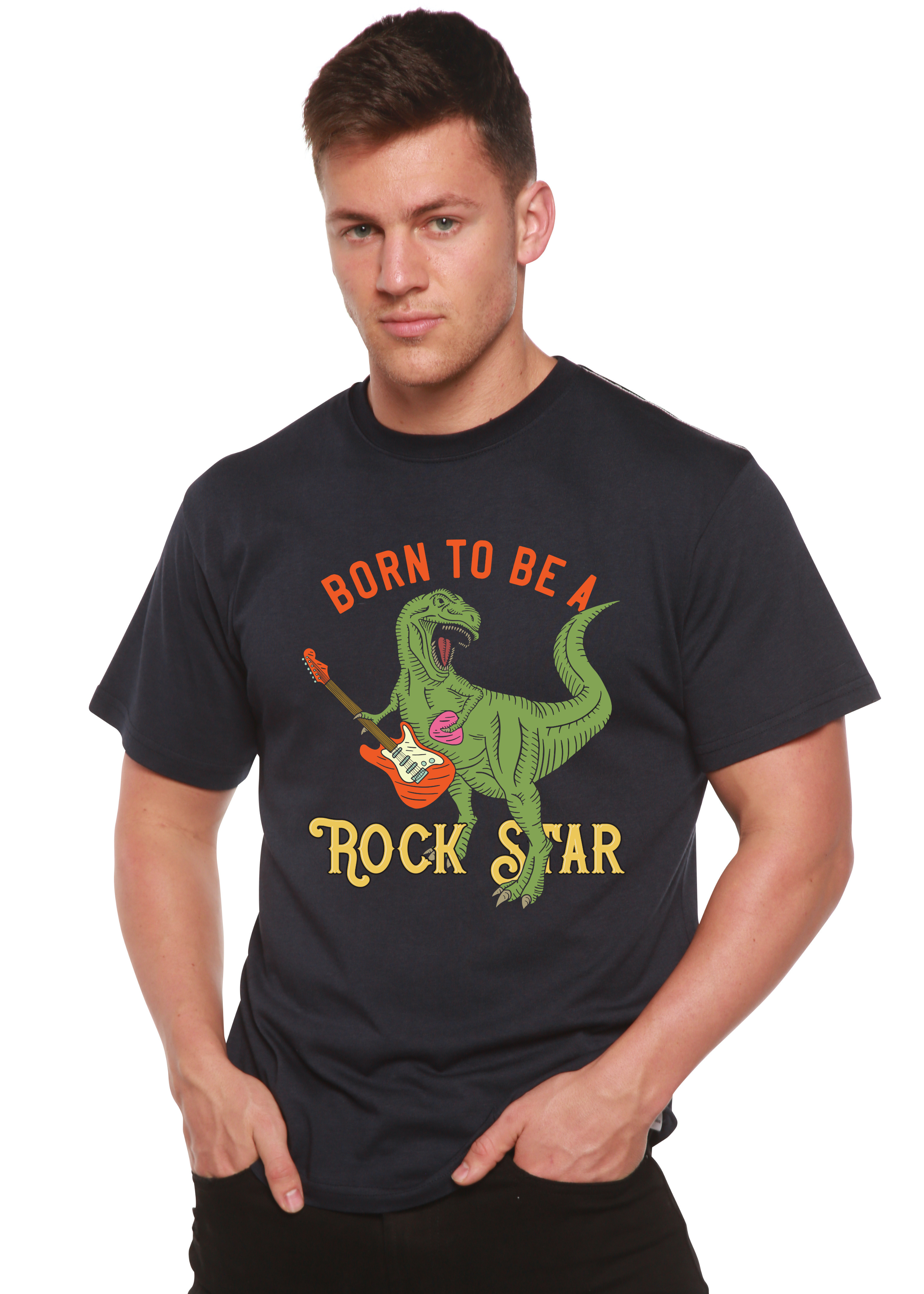 Born To Be A Rock Star Men's Bamboo Viscose/Organic Cotton Short Sleeve Graphic T-Shirt - The7Letter