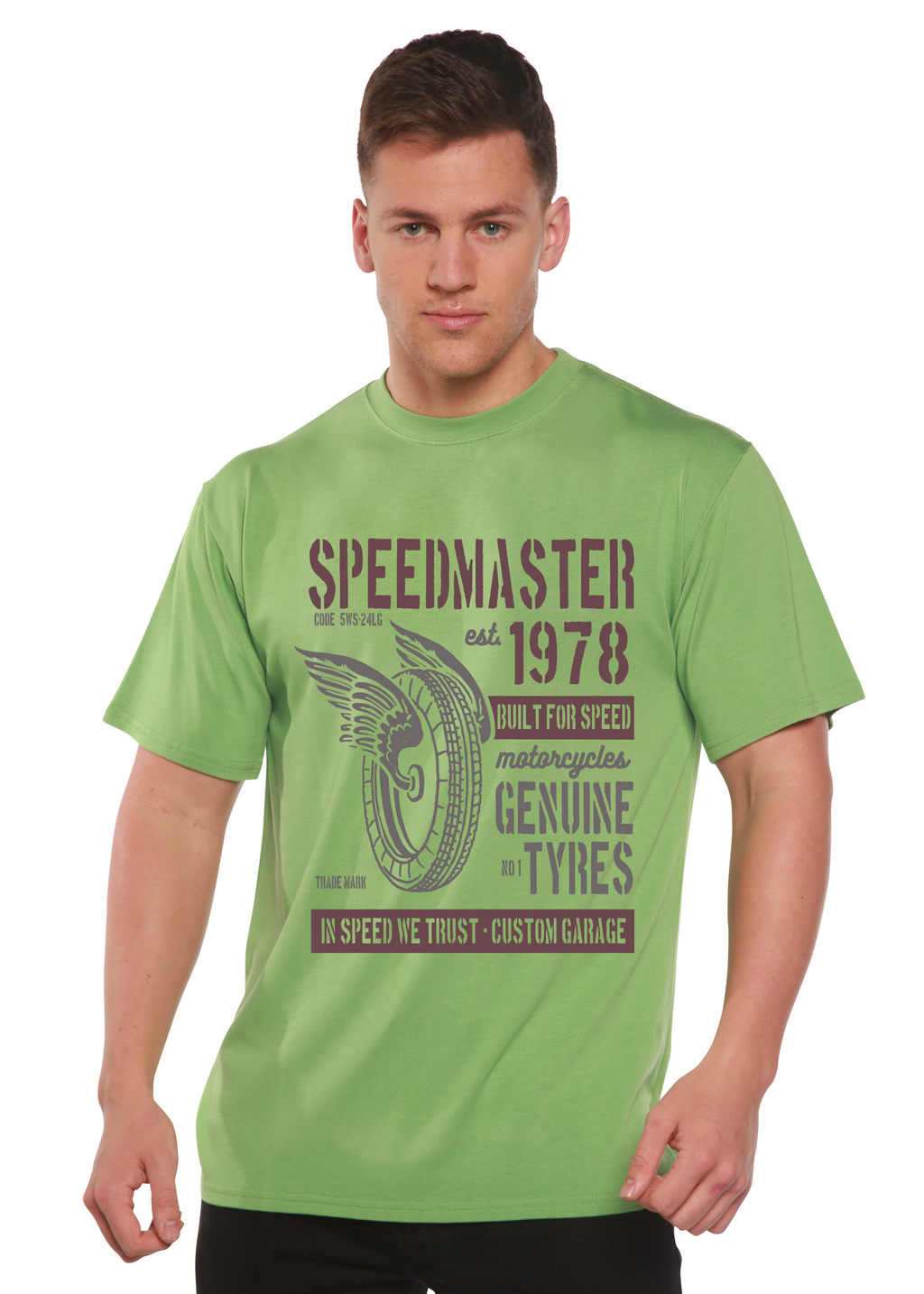 Speed Master Spun Bamboo® Men's Bamboo Viscose/Organic Cotton Short Sleeve Graphic T-Shirt - The7Letter