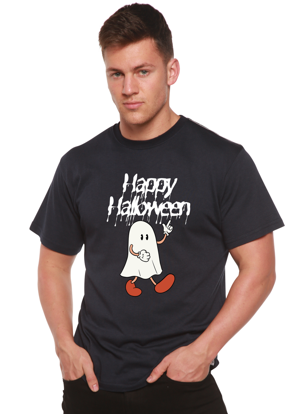 Happy Halloween Men's Bamboo Viscose/Organic Cotton Short Sleeve Graphic T-Shirt - The7Letter