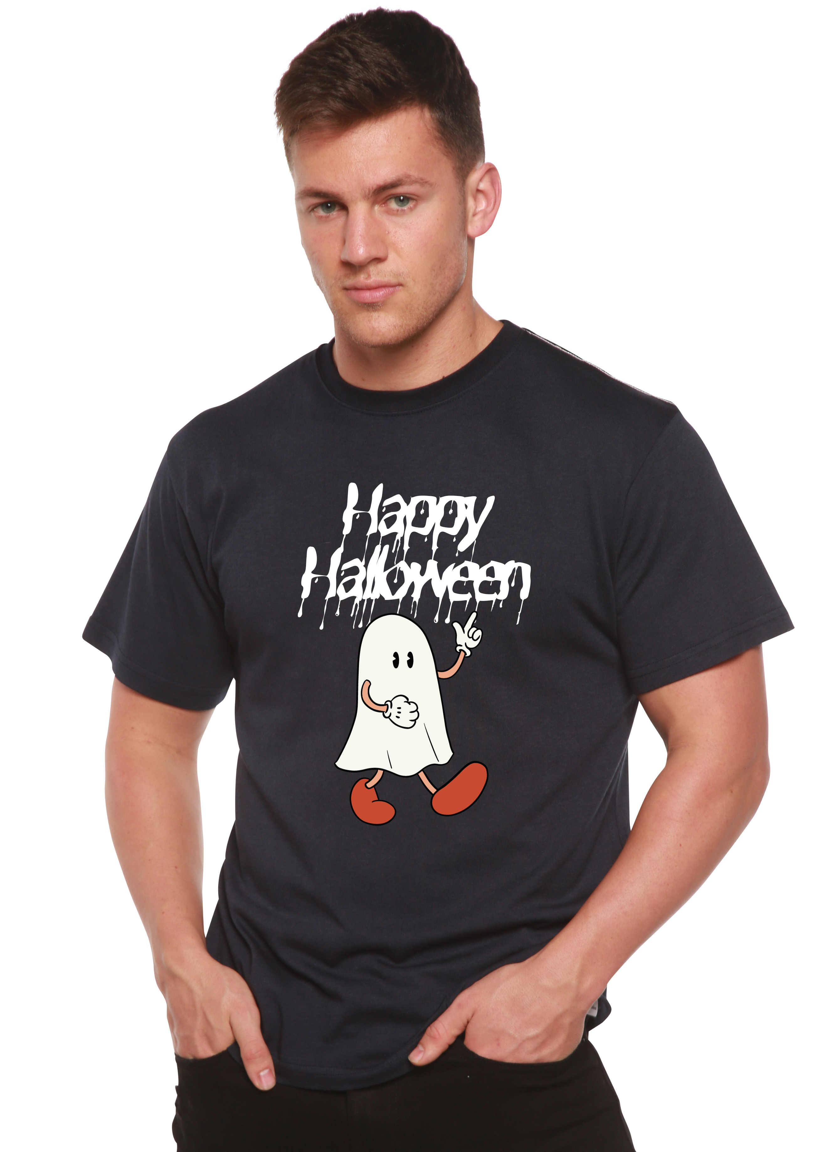 Happy Halloween Men's Bamboo Viscose/Organic Cotton Short Sleeve Graphic T-Shirt - The7Letter