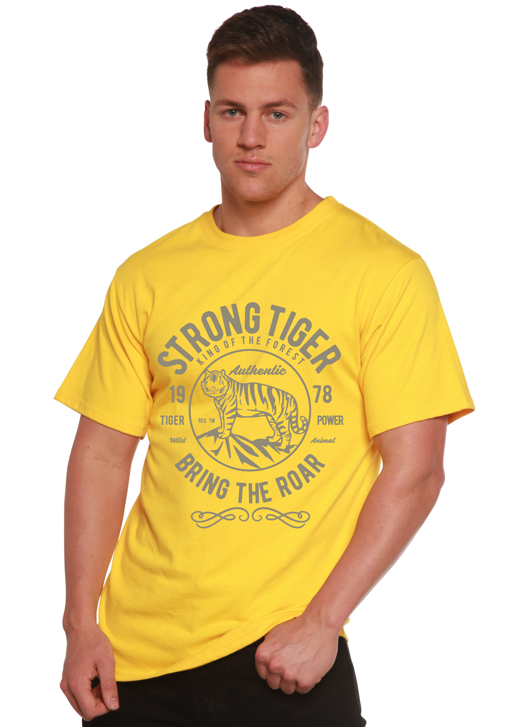 Strong Tiger Spun Bamboo® Men's Bamboo Viscose/Organic Cotton Short Sleeve Graphic T-Shirt - The7Letter