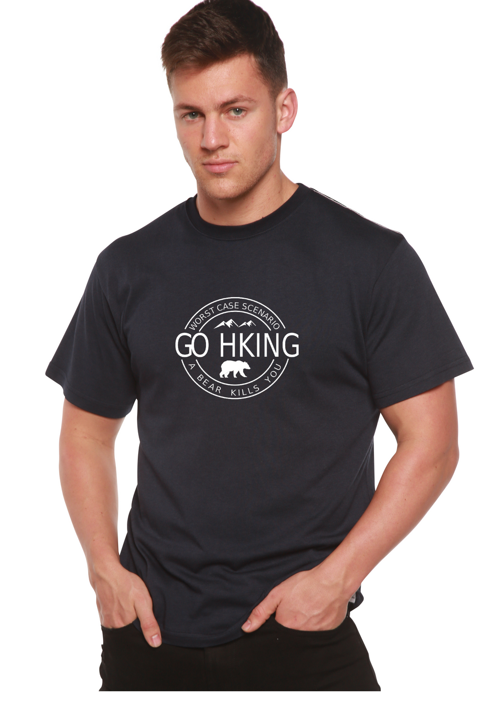 Go Hiking Men's Bamboo Viscose/Organic Cotton Short Sleeve Graphic T-Shirt - The7Letter