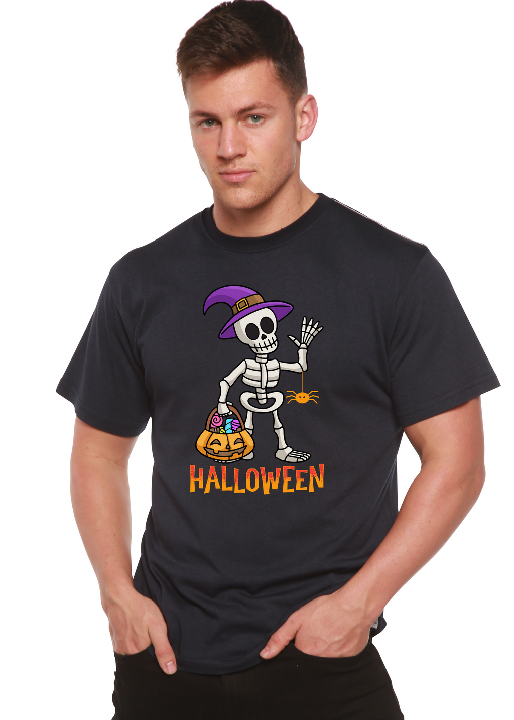 Happy Halloween Unisex Bamboo Viscose/Organic Cotton Short Sleeve Graphic T-Shirt - The7Letter
