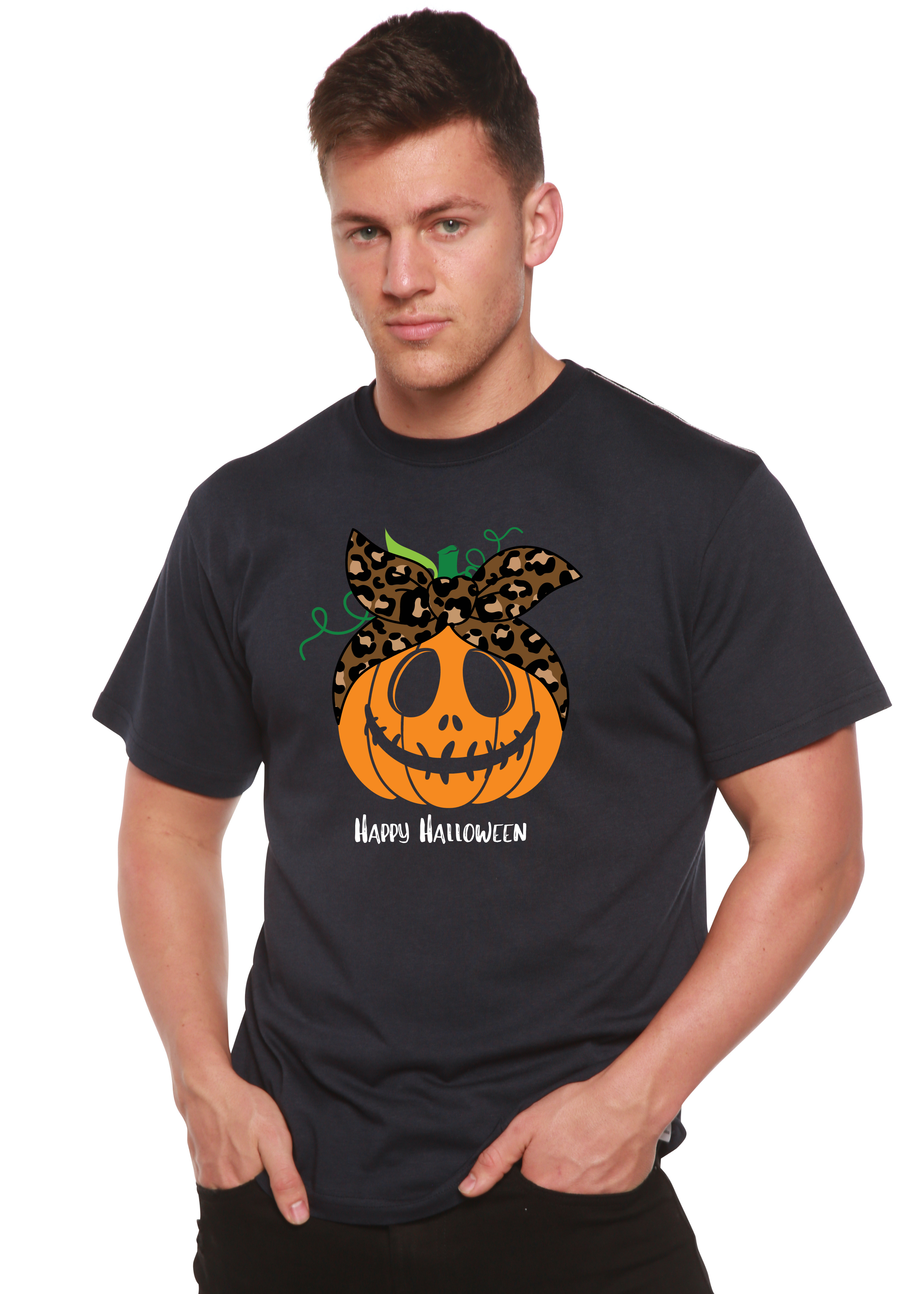 Happy Halloween Men's Bamboo Viscose/Organic Cotton Short Sleeve Graphic T-Shirt - The7Letter