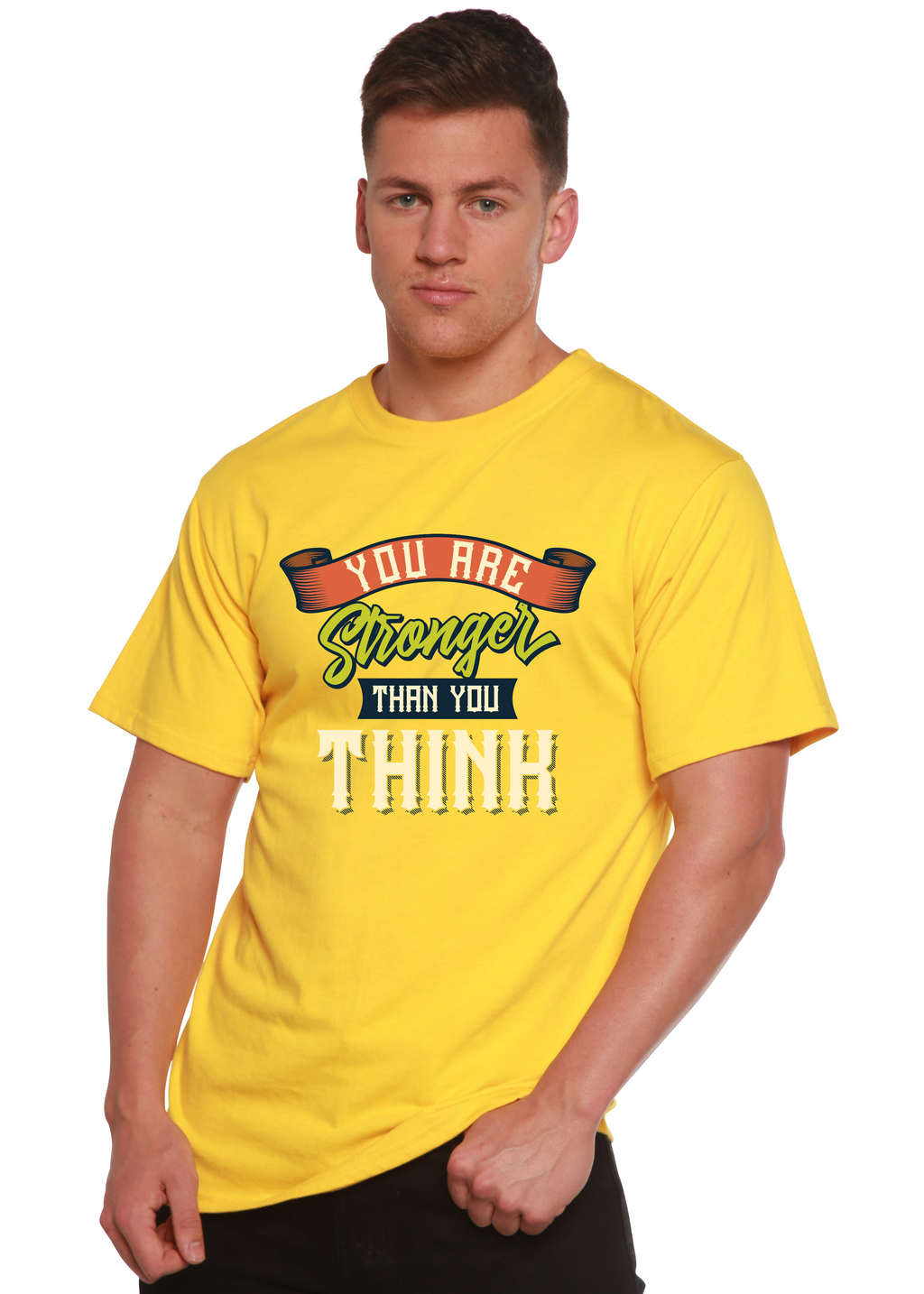 You Are Stronger Than You Think Men's Bamboo Viscose/Organic Cotton Short Sleeve Graphic T-Shirt - The7Letter