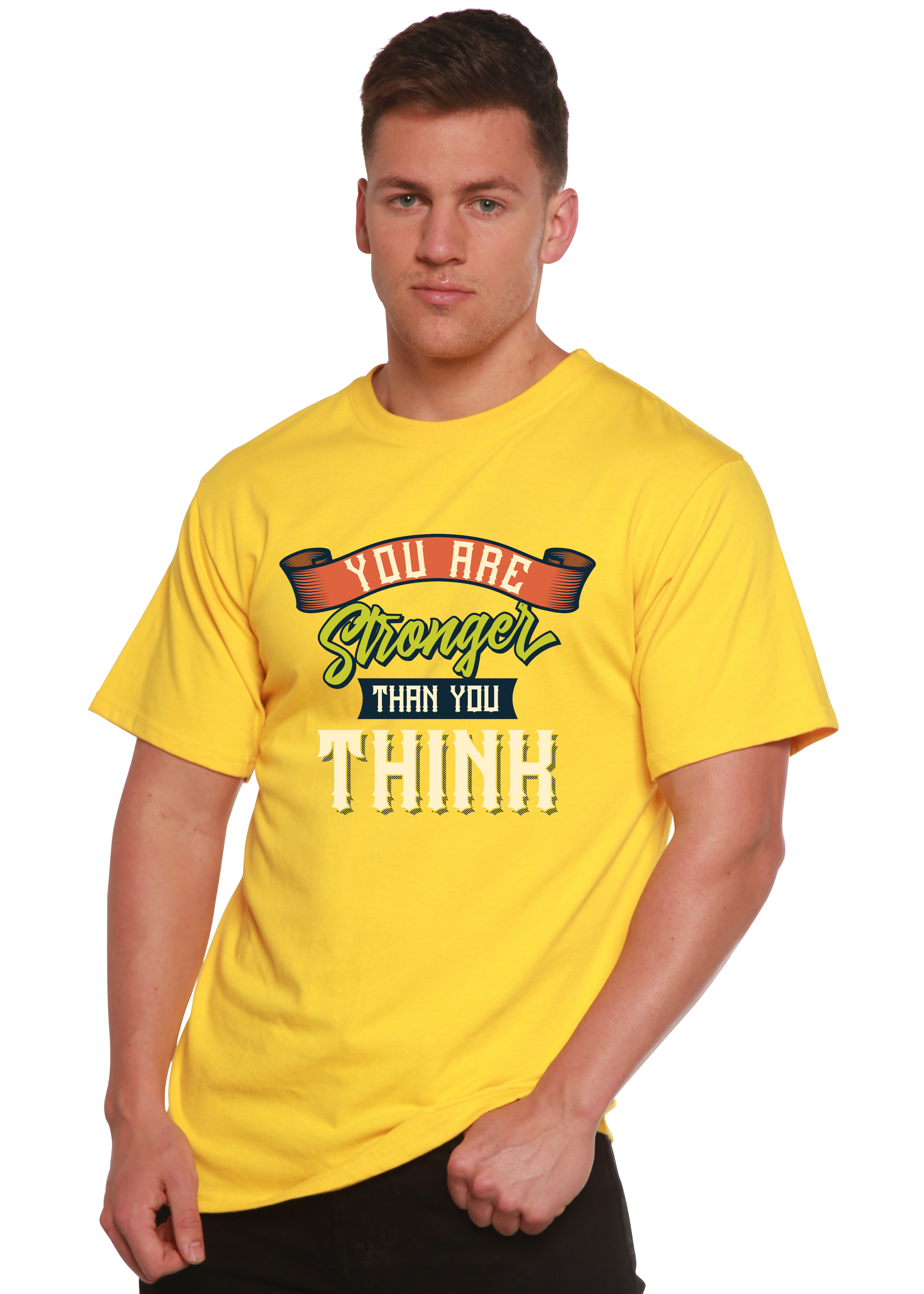 You Are Stronger Than You Think Men's Bamboo Viscose/Organic Cotton Short Sleeve Graphic T-Shirt - The7Letter