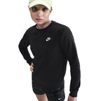 Nike Damen Club Fleece Rundhalsshirt - Schwarz/Weiß