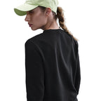 Nike Damen Club Fleece Rundhalsshirt - Schwarz/Weiß