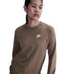 Haut en molleton à col ras du cou Nike Sportswear Club pour femme - Marron Vison