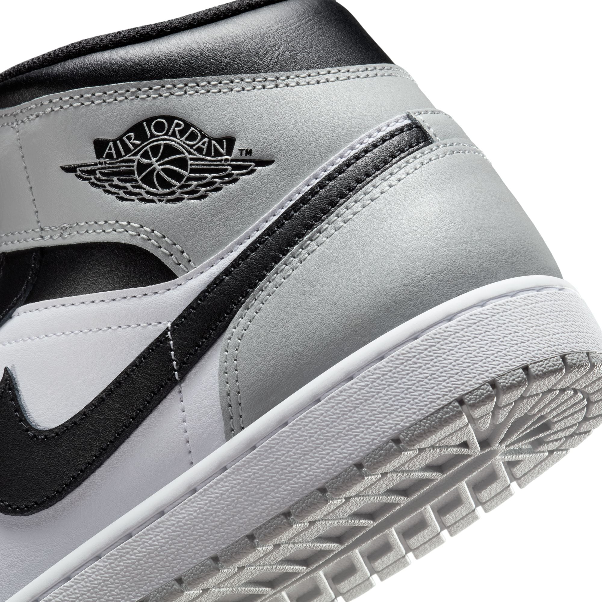 Air Jordan Mens 1 Mid - White/Smoke Grey