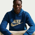 Nike Herren Fleece Pullover Hoodie - Court Blue