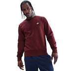 Nike Herren Club Fleece Rundhalspullover – Dunkles Teamrot