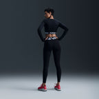 Nike Womens Pro Cropped Long Sleeve - Black White