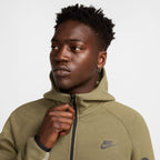 Haut à Capuche Nike Tech Fleece Homme - Kaki Medium/Vert Army Clair