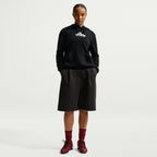 Haut à capuchon Nike en molleton à motif pour femme – Noir