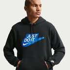 Nike Herren Fleece-Kapuzenpullover – Schwarz