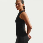 Nike Damen Chill Knit Enges Geripptes Tanktop-Kleid - Schwarz