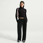 Nike Damen Chill Knit Mid-Rise Leichte Hose mit offenem Saum - Schwarz