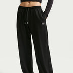Nike Damen Chill Knit Mid-Rise Leichte Hose mit offenem Saum - Schwarz