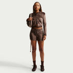 Nike Womens Full Zip Long Sleeve - Baraque Brown