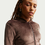 Nike Womens Full Zip Long Sleeve - Baraque Brown