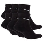 Nike Herren Everyday Cushioned Knöchelsocken, 6er-Pack – Schwarz