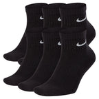 Nike Herren Everyday Cushioned Knöchelsocken, 6er-Pack – Schwarz