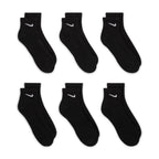 Nike Herren Everyday Cushioned Knöchelsocken, 6er-Pack – Schwarz