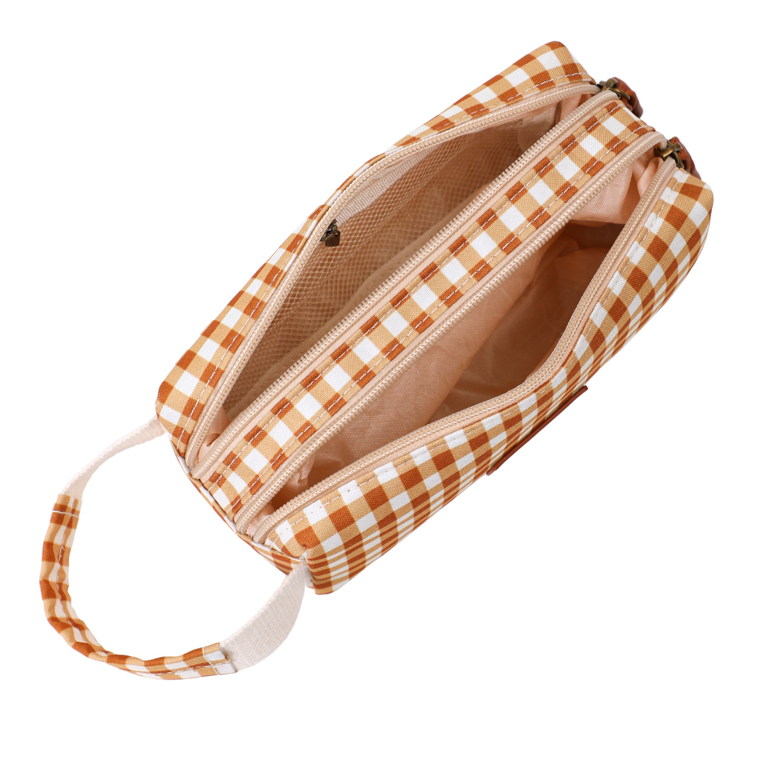 Two Compartment Pencil Case | Sienna Gingham - The7Letter