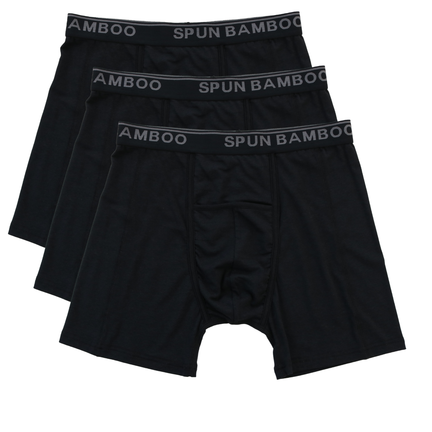 Men's Bamboo Viscose Boxer Briefs Underwear Black Color - 3-pack - The7Letter