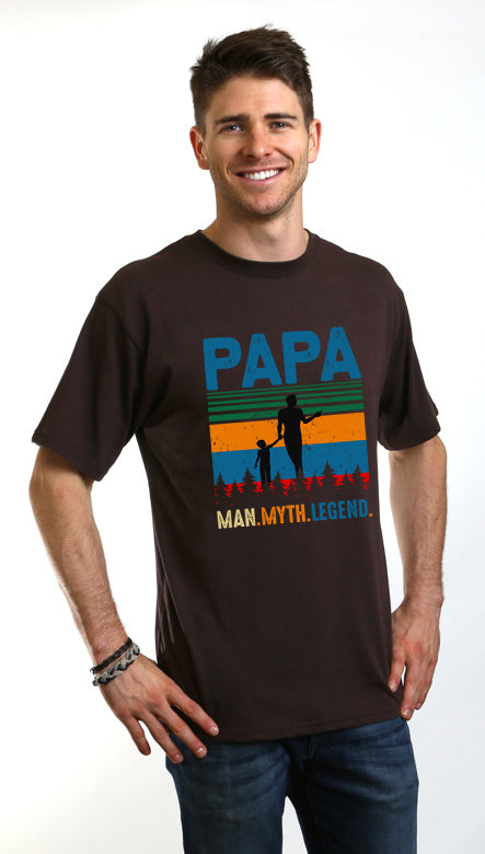 Papa Man, Myth, Legend Men's Bamboo Viscose/Organic Cotton Short Sleeve Graphic T-Shirt - The7Letter