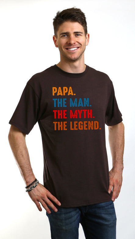 Papa, the Man, the Myth, the Legend Men's Bamboo Viscose/Organic Cotton Short Sleeve Graphic T-Shirt - The7Letter