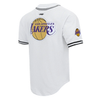 Pro Standard LA Lakers Script Tail Mesh Button-Down-Shirt – Weiß/Schwarz