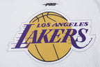 Pro Standard LA Lakers Script Tail Mesh Button-Down-Shirt – Weiß/Schwarz