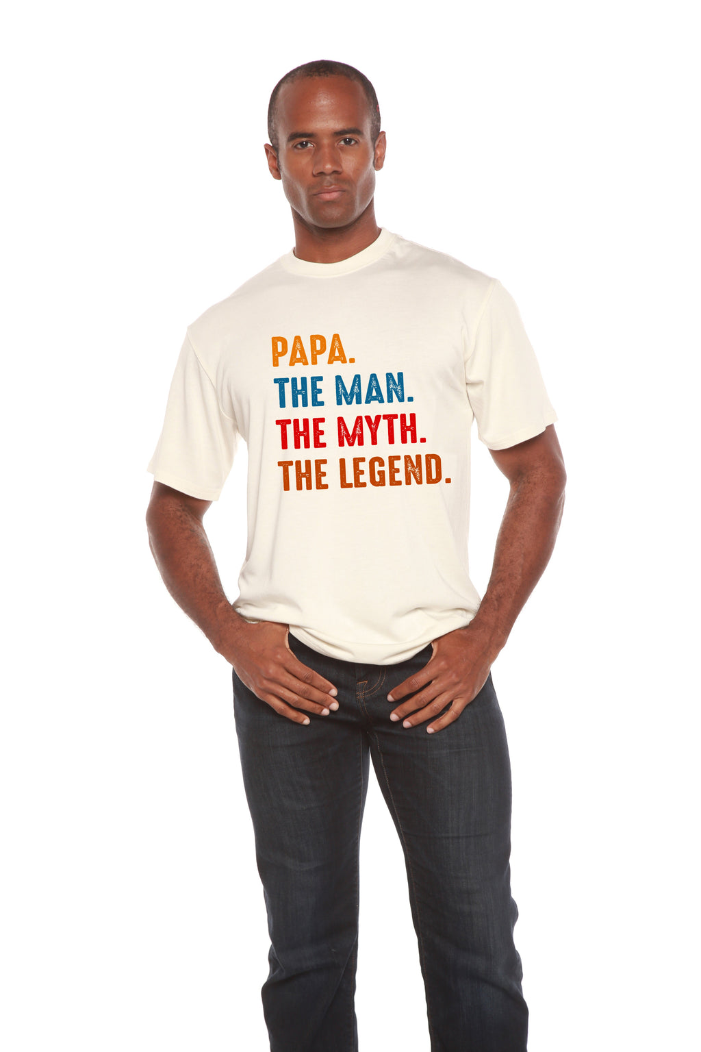 Papa, the Man, the Myth, the Legend Men's Bamboo Viscose/Organic Cotton Short Sleeve Graphic T-Shirt - The7Letter